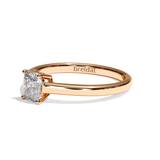 Bague solitaire diamant coussin or blanc - Précieuse