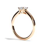 Bague solitaire diamant coussin or blanc - Précieuse