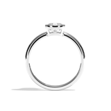 Bague solitaire diamant coussin or blanc - Élégante