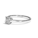 Bague solitaire diamant coussin or blanc - Précieuse