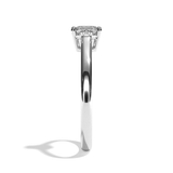 Bague solitaire diamant coussin or blanc - Précieuse