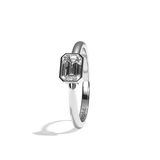 Bague solitaire diamant émeraude or blanc - Élégante
