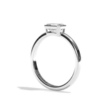 Bague solitaire diamant émeraude or blanc - Élégante