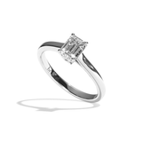 Bague solitaire diamant émeraude or blanc - Précieuse