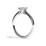 Bague solitaire diamant émeraude or blanc - Précieuse