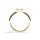 Bague solitaire diamant émeraude or blanc - Élégante