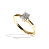 Bague solitaire diamant émeraude or blanc - Précieuse