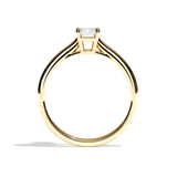 Bague solitaire diamant émeraude or blanc - Précieuse