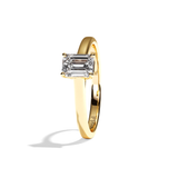 Bague solitaire diamant émeraude or blanc - Précieuse
