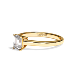 Bague solitaire diamant émeraude or blanc - Précieuse