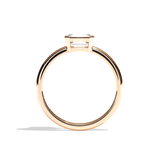Bague solitaire diamant émeraude or blanc - Élégante