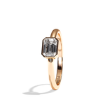 Bague solitaire diamant émeraude or blanc - Élégante