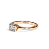 Bague solitaire diamant émeraude or blanc - Élégante