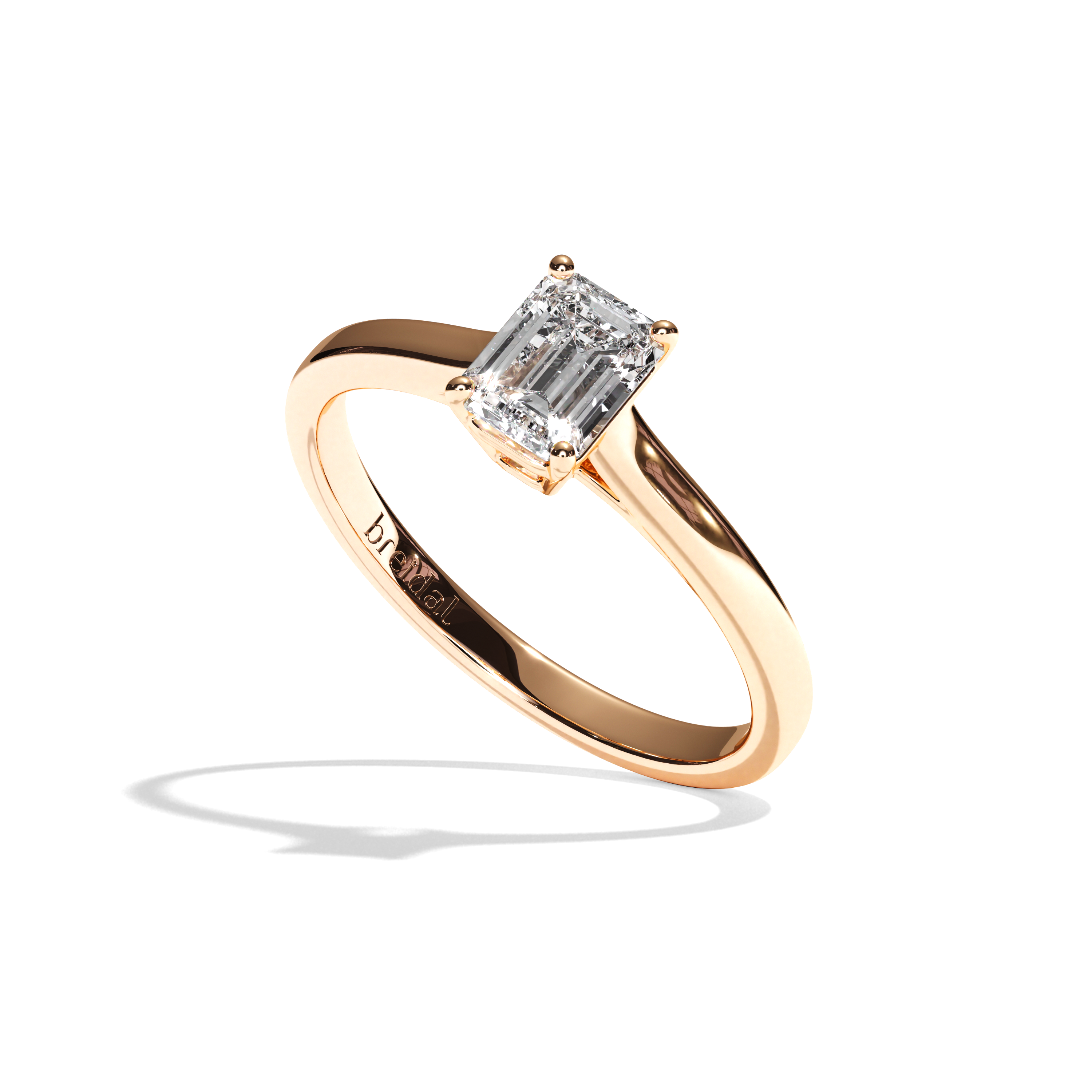 Bague solitaire diamant émeraude or blanc - Précieuse