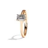 Bague solitaire diamant émeraude or blanc - Précieuse