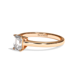 Bague solitaire diamant émeraude or blanc - Précieuse