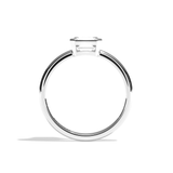Bague solitaire diamant émeraude or blanc - Élégante