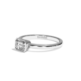 Bague solitaire diamant émeraude or blanc - Élégante