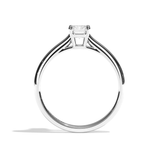 Bague solitaire diamant émeraude or blanc - Précieuse