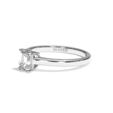 Bague solitaire diamant émeraude or blanc - Précieuse