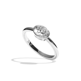Bague solitaire diamant oval or blanc - Élégante