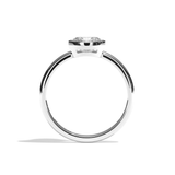 Bague solitaire diamant oval or blanc - Élégante