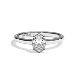 Bague solitaire diamant oval platine - Précieuse