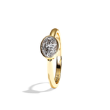 Bague solitaire diamant oval or blanc - Élégante