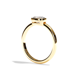 Bague solitaire diamant oval or blanc - Élégante