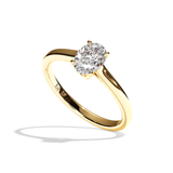 Bague solitaire diamant oval platine - Précieuse