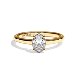 Bague solitaire diamant oval platine - Précieuse