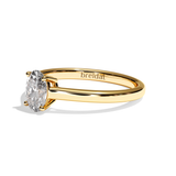 Bague solitaire diamant oval platine - Précieuse