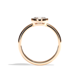 Bague solitaire diamant oval or blanc - Élégante