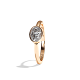 Bague solitaire diamant oval or blanc - Élégante
