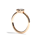 Bague solitaire diamant oval or blanc - Élégante