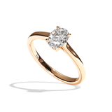 Bague solitaire diamant oval platine - Précieuse