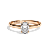 Bague solitaire diamant oval platine - Précieuse