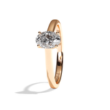 Bague solitaire diamant oval platine - Précieuse