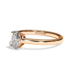 Bague solitaire diamant oval platine - Précieuse