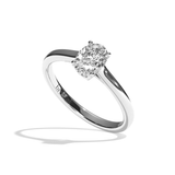 Bague solitaire diamant oval platine - Précieuse