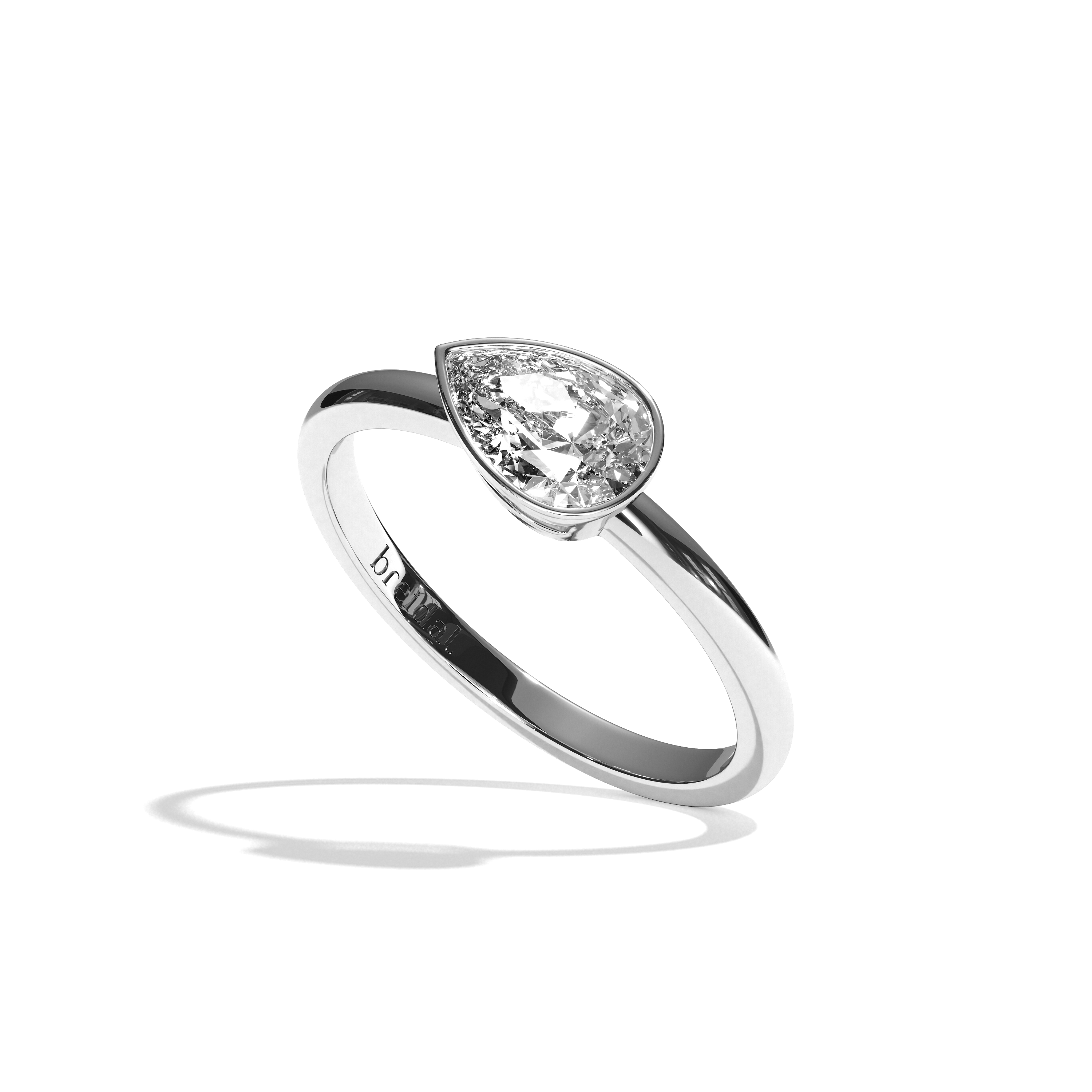 Bague solitaire diamant poire or rose - Élégante