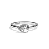Bague solitaire diamant poire or rose - Élégante