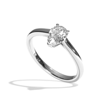 Bague solitaire diamant poire or rose - Précieuse