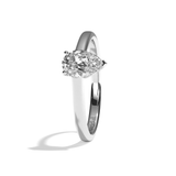 Bague solitaire diamant poire or rose - Précieuse