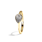 Bague solitaire diamant poire or rose - Élégante