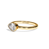 Bague solitaire diamant poire or rose - Élégante