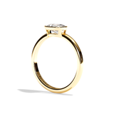 Bague solitaire diamant poire or rose - Élégante