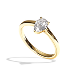 Bague solitaire diamant poire or rose - Précieuse