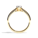 Bague solitaire diamant poire or rose - Précieuse