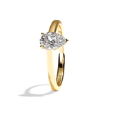 Bague solitaire diamant poire or rose - Précieuse